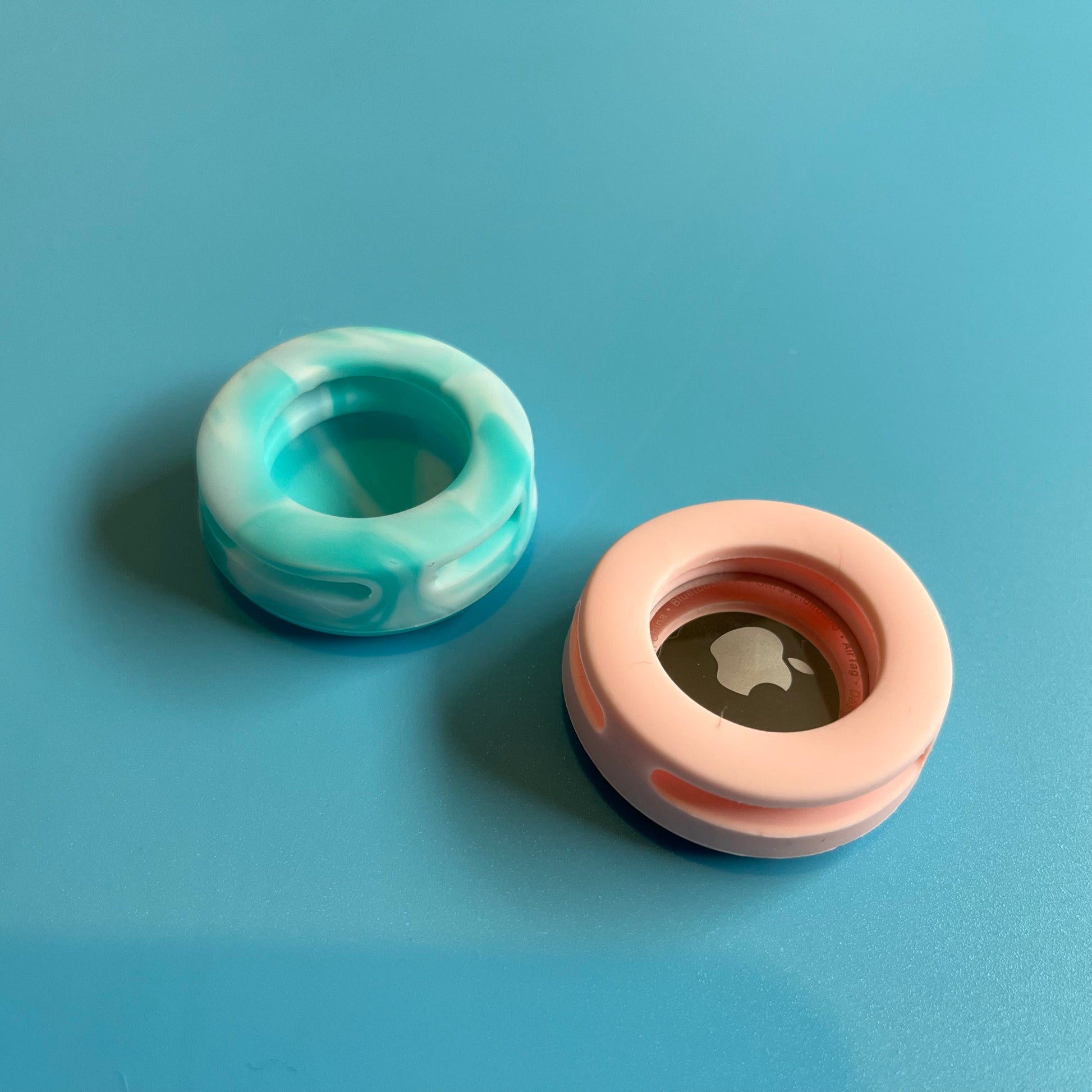 close up of Air tag holders made with silicone