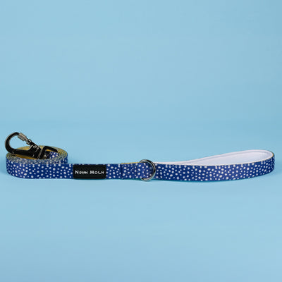 The Minni Polka dot Print Dog lead with carabiner clip with padder handle