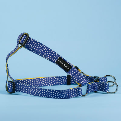 The Minnie polka dot blue step in harness - size medium