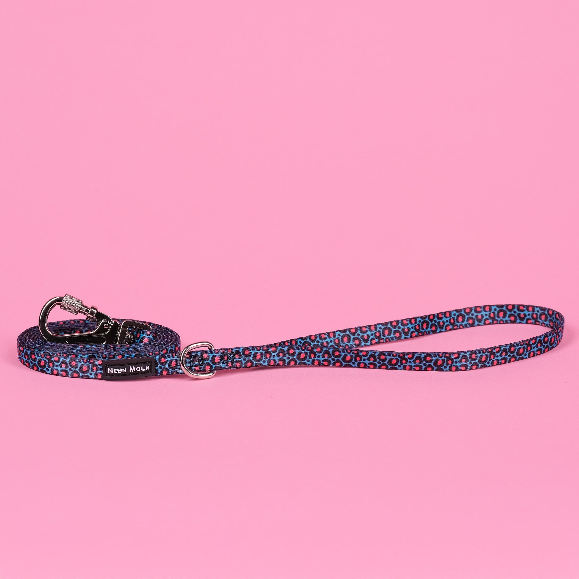 The Willow Leopard Print Dog lead with carabiner clip and no padded handle