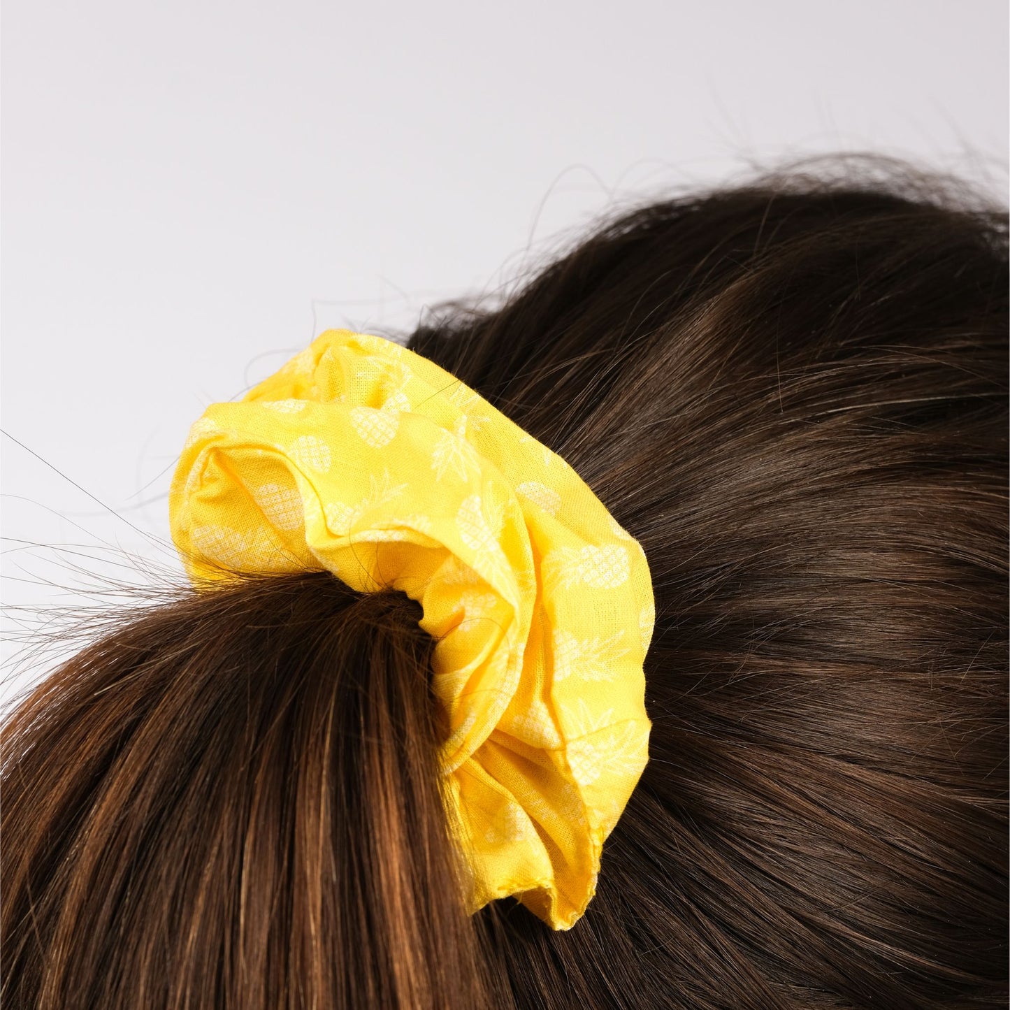 Organic Cotton Scrunchie Yellow Pineapple
