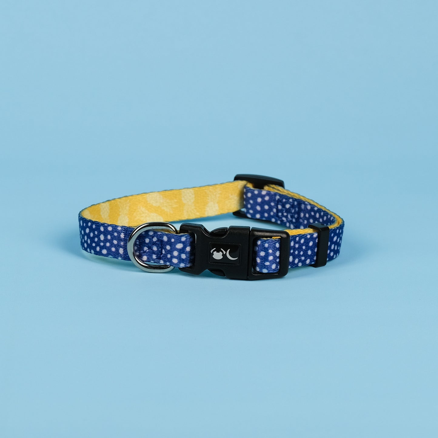 Blue Polka Dot Minnie Dog Collar for medium dogs