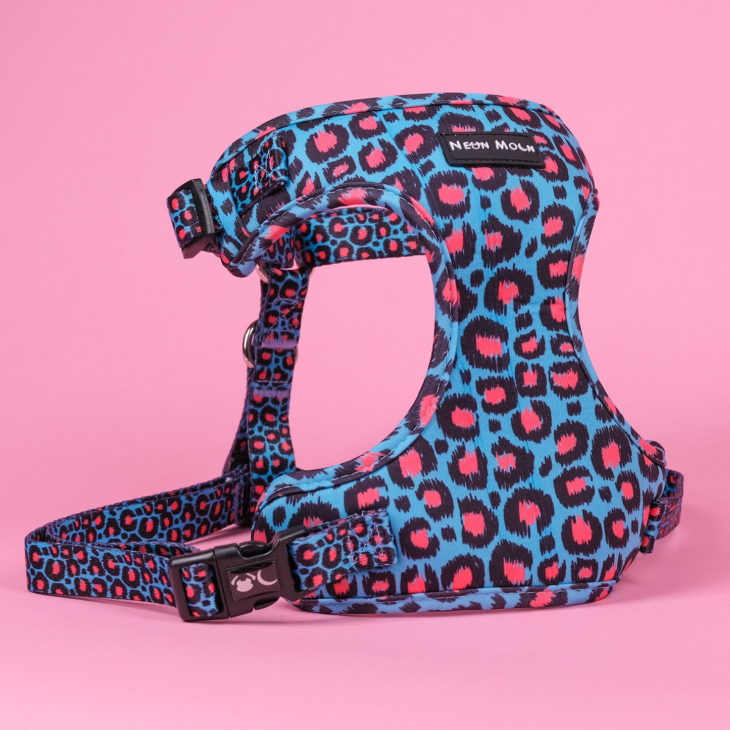 Blue Leopard Print Willow Mesh Harness