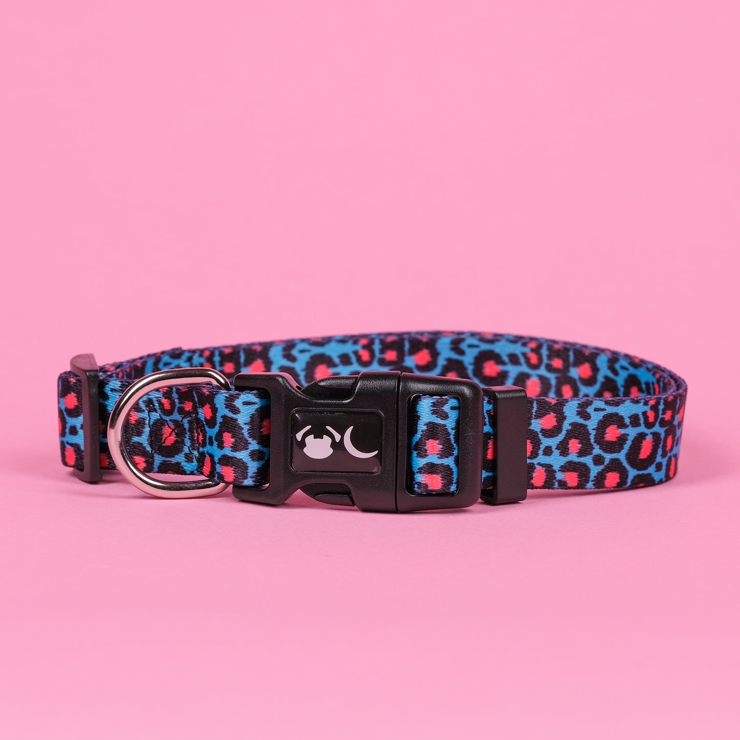 Blue Leopard Print Willow Dog Collar