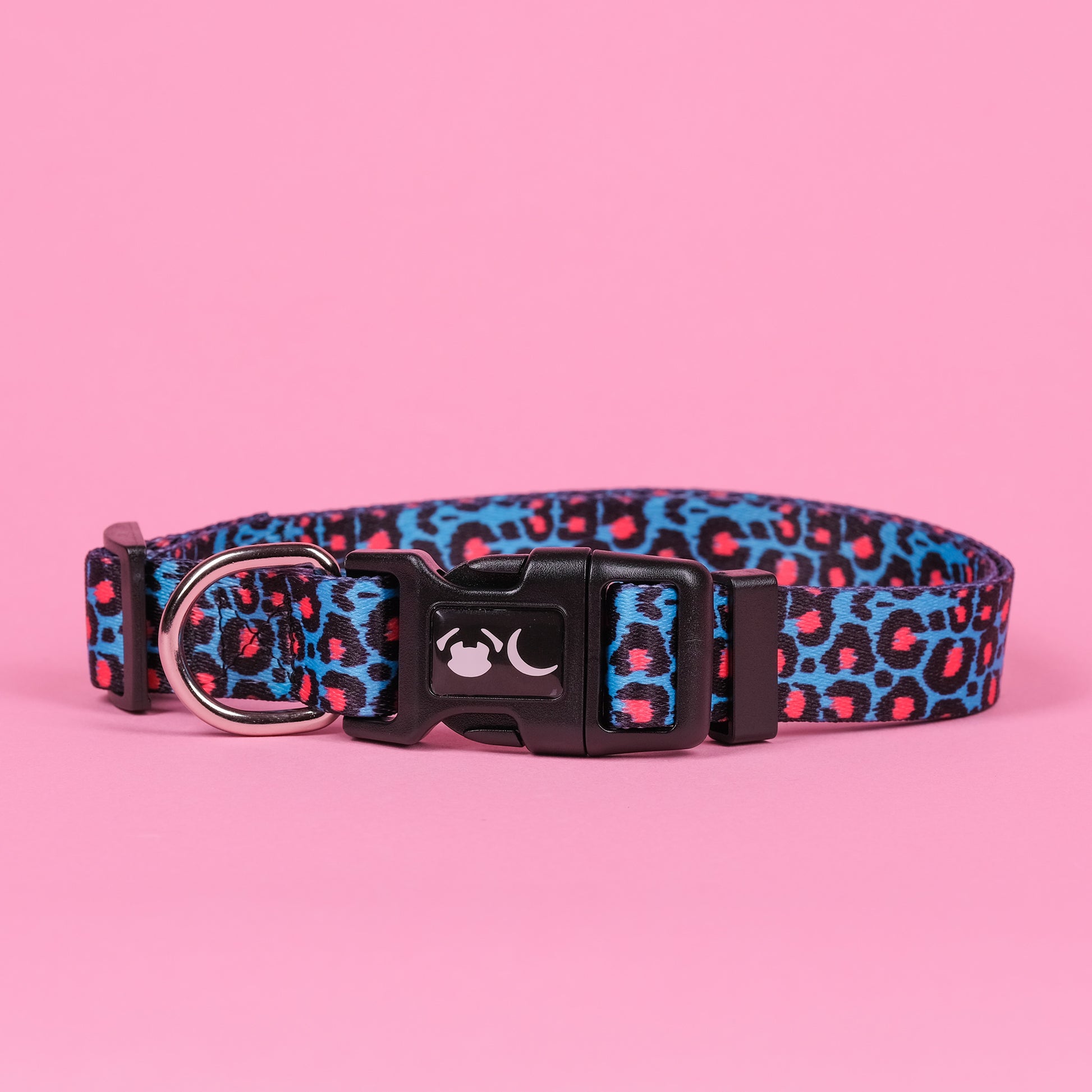 Blue Leopard Print Willow Dog Collar