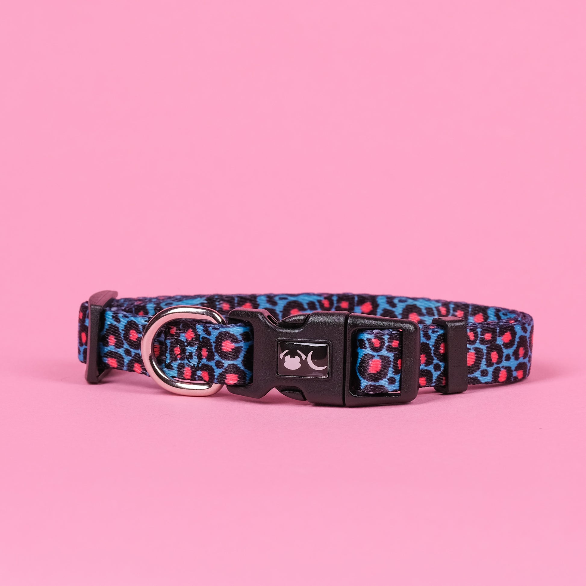 Blue Leopard Print Willow Dog Collar