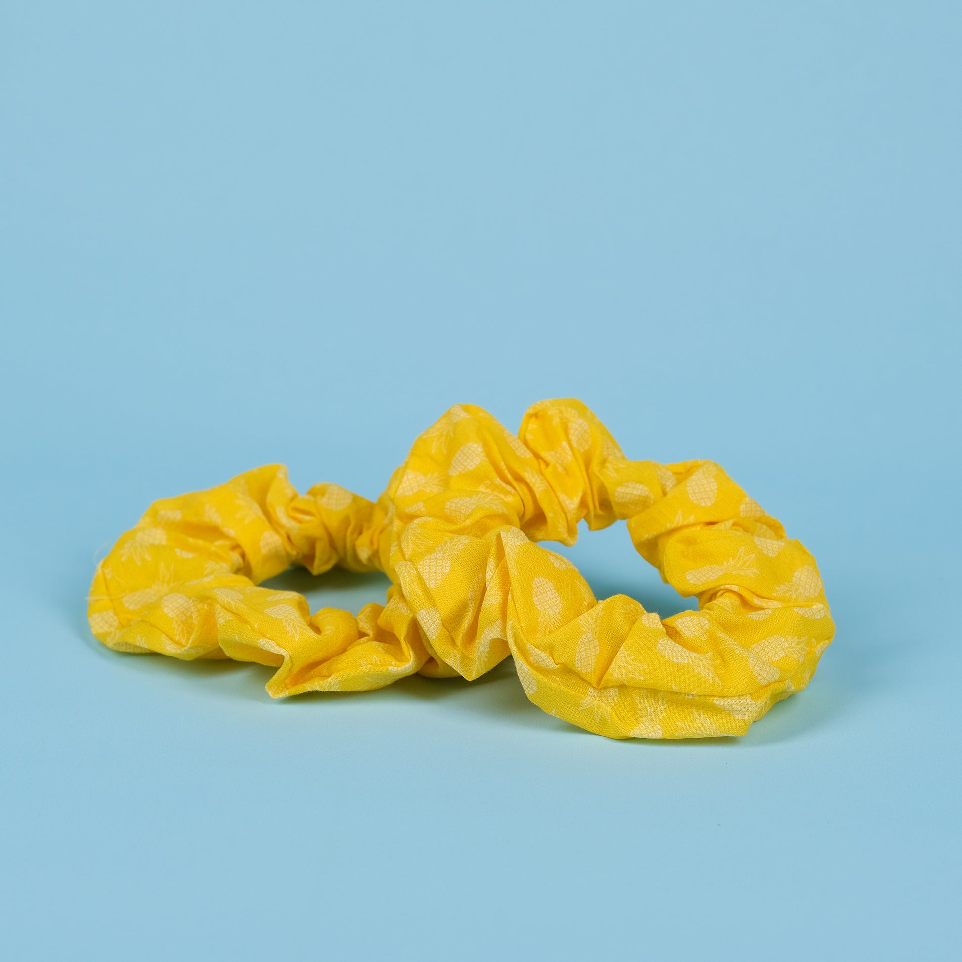 Organic Cotton Hair Scrunchie Yellow Pineapple