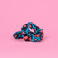 Blue leopard print hair scrunchie