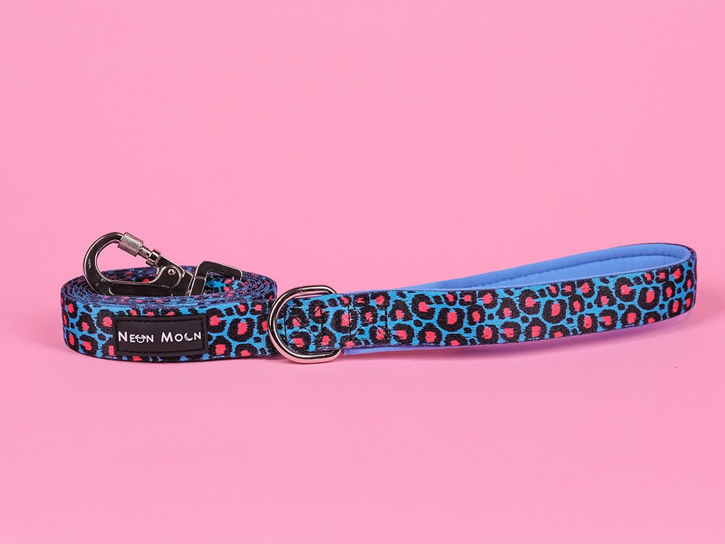 The Willow Leopard Print Dog lead with Carabiner clip - size large